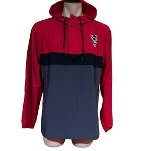 NC State Wolfpack Hooded Pullover Jacket large Black Red New Colosseum